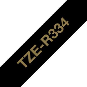 Tape Tzer334 12mm Gold On Black Satin Ribbon