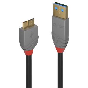 Cable - USB 3.0 Type A To Micro-b - Anthraline - Black - 3m