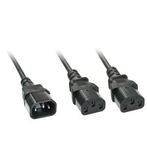 Extension Cable - Iec C14 To 2 X Iec C13 - 2.5m - Black