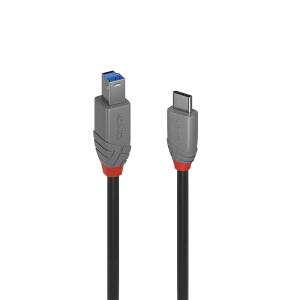Cable - USB 3.2 - USB-c Male - USB-b Male - Anthraline  - 2m
